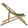 Leżak z bambusa i zielonego płótna