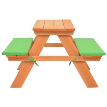 Dziecięcy stolik piknikowy z ławkami, 89x79x50 cm, jodła