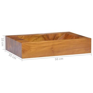 Umywalka z drewna tekowego, 50x35x10 cm