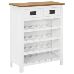 Biała szafka na wino, 72 x 32 x 90 cm, drewno dębowe