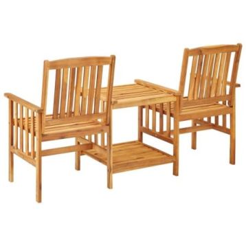 Krzesła ogrodowe ze stolikiem, 159x61x92 cm, akacja